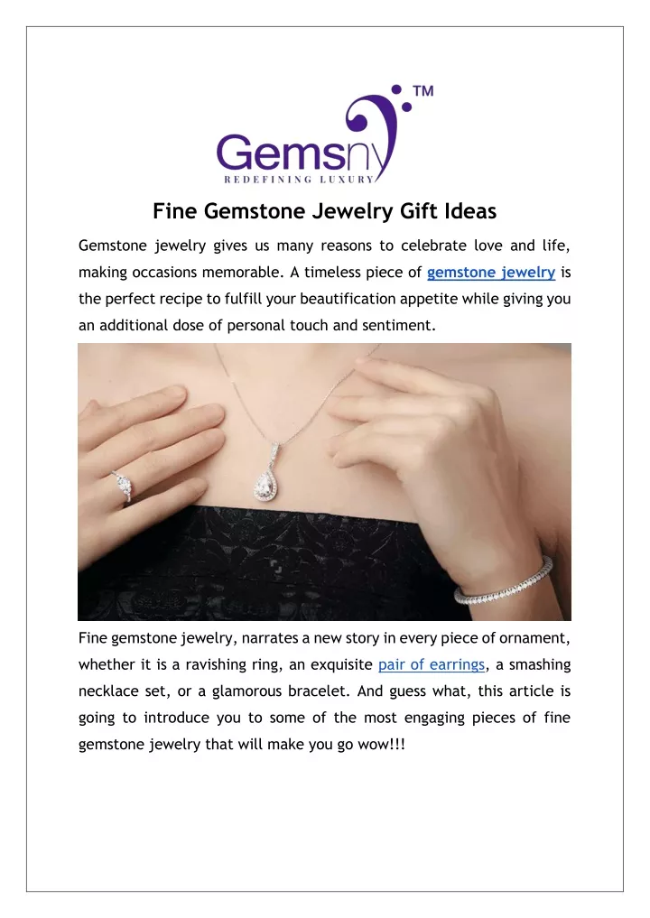 fine gemstone jewelry gift ideas