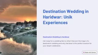 Destination Wedding in Haridwar