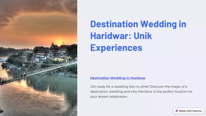 destination wedding in haridwar unik experiences