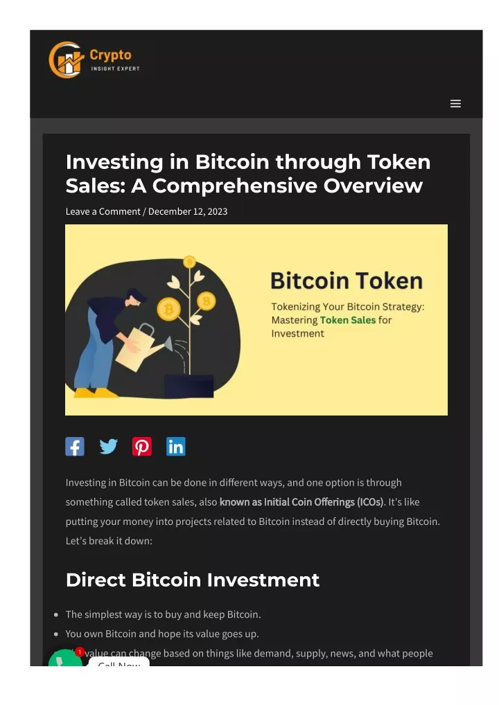 investing in bitcoin through token sales