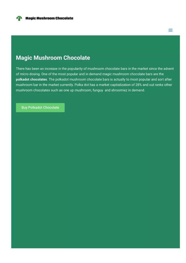 magic mushroom chocolate