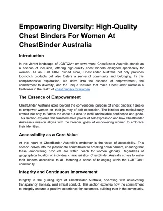 Empowering Diversity_ High-Quality Chest Binders for Women at ChestBinder Australia