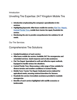 247 Kingdom Mobile Tire: Your Central Florida Tire Experts