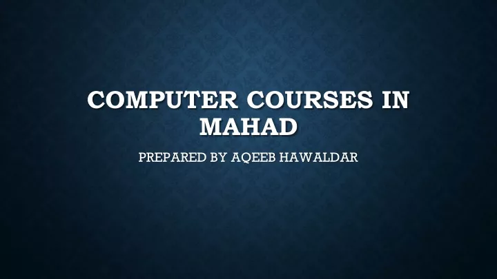 computer courses in mahad