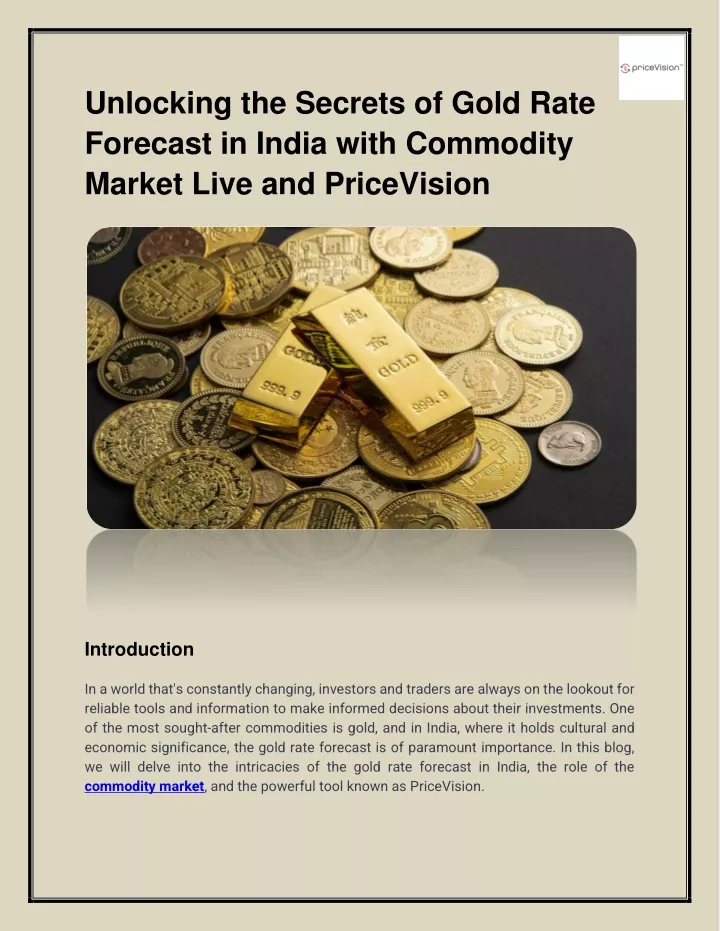 PPT Unlocking the Secrets of Gold Rate Forecast in India with