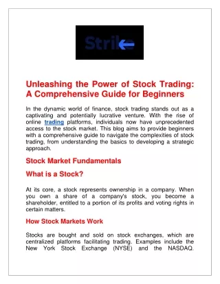 Unleashing the Power of Stock Trading A Comprehensive Guide for Beginners