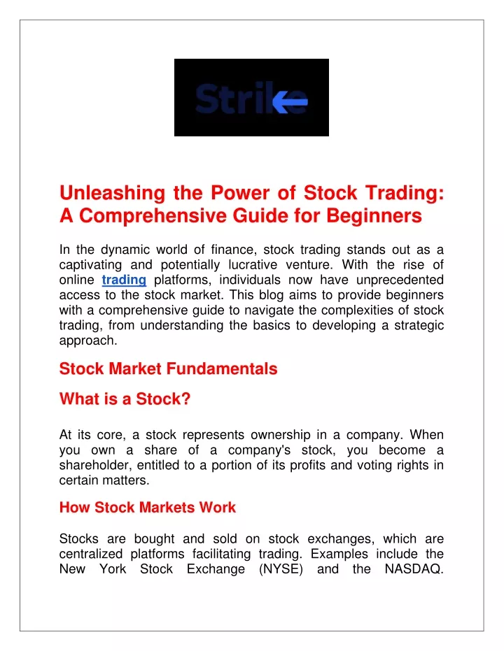 unleashing the power of stock trading
