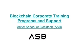 Blockchain Corporate Training Programs and Support - ASB