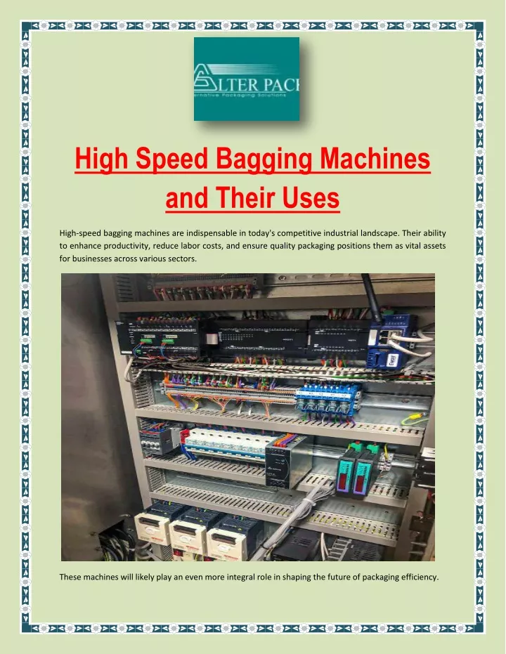 high speed bagging machines and their uses