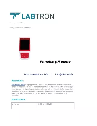 Portable pH meter