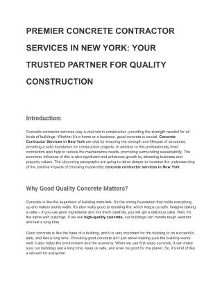 premier concrete contractor