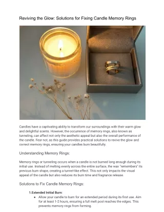 How To Fix Candle Memory Rings