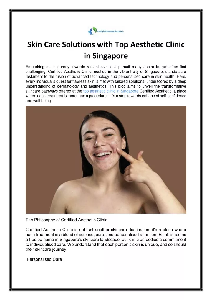 skin care solutions with top aesthetic clinic