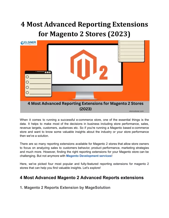 4 most advanced reporting extensions for magento