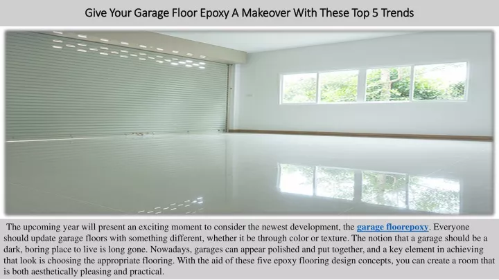 give your garage floor epoxy a makeover with these top 5 trends