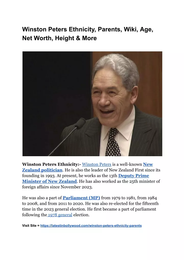 winston peters ethnicity parents wiki