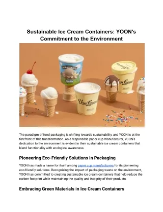 Sustainable Ice Cream Containers_ YOON's Commitment to the Environment