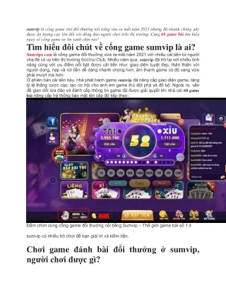 Dam chim cung cong game bai Sumvip