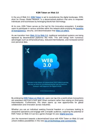 KSN Token on Web 3.0