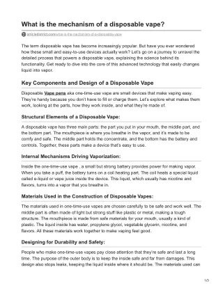 what is the mechanism of a disposable vape
