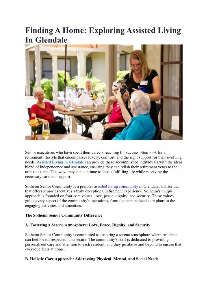 finding a home exploring assisted living
