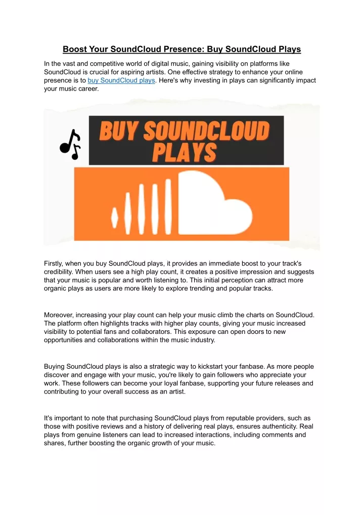 boost your soundcloud presence buy soundcloud