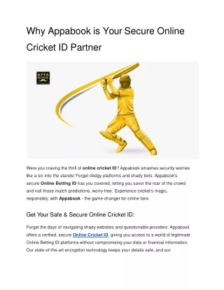 why appabook is your secure online cricket id partner