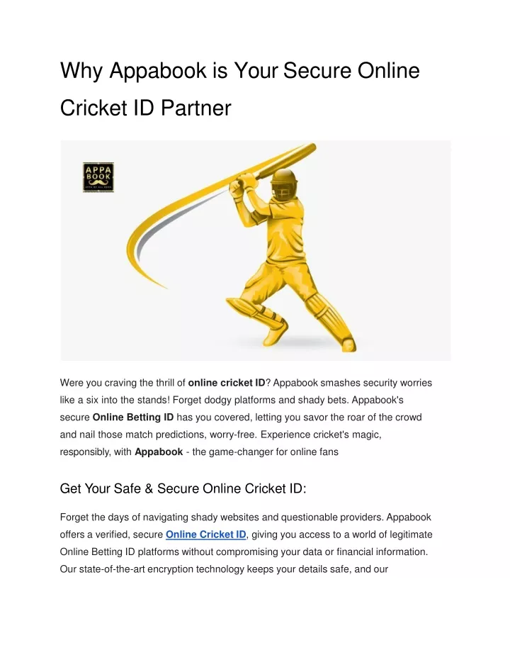 why appabook is your secure online cricket id partner