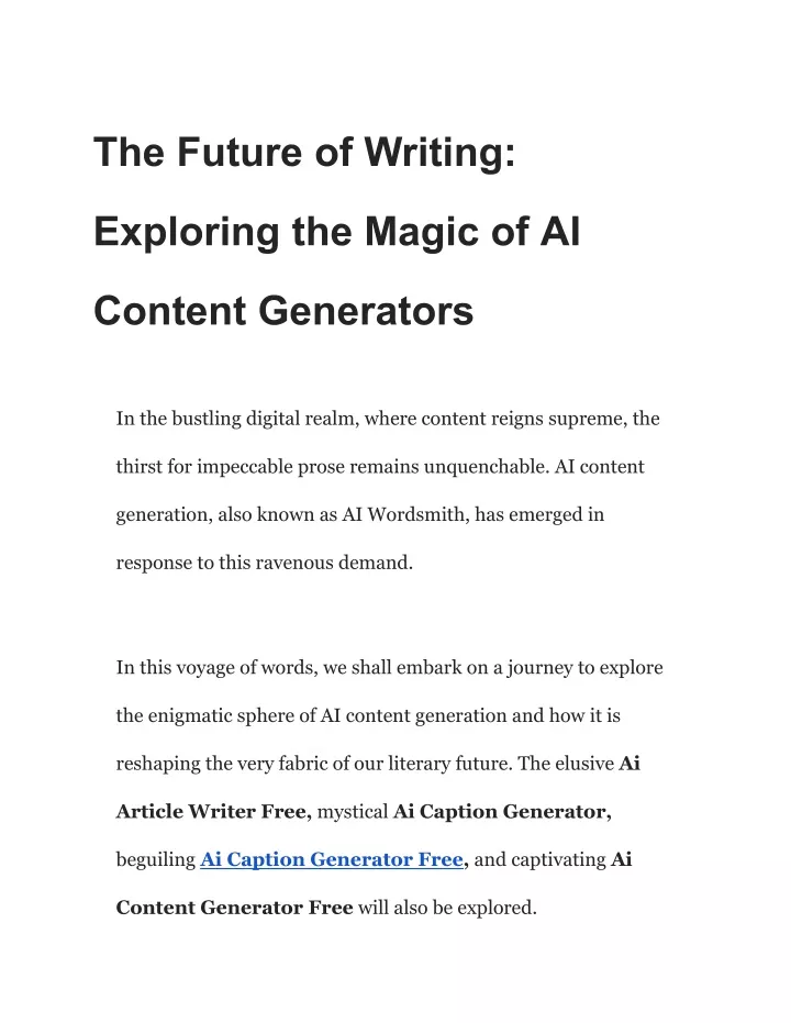 the future of writing