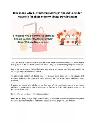 8 reasons why e commerce startups should consider