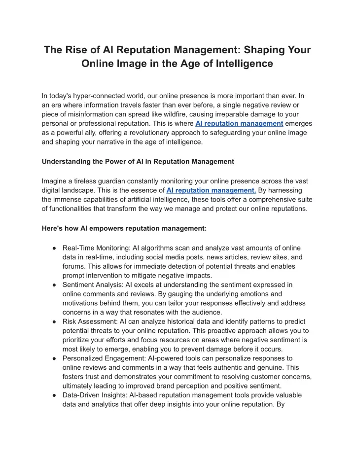the rise of ai reputation management shaping your