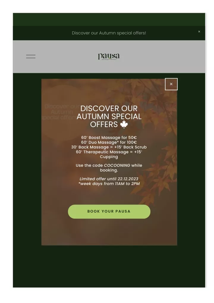 discover our autumn special offers