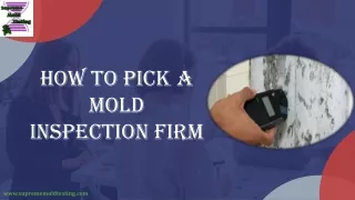 Pick Best Mold Inspection Firm