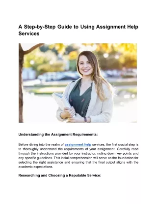 A Step-by-Step Guide to Using Assignment Help Services