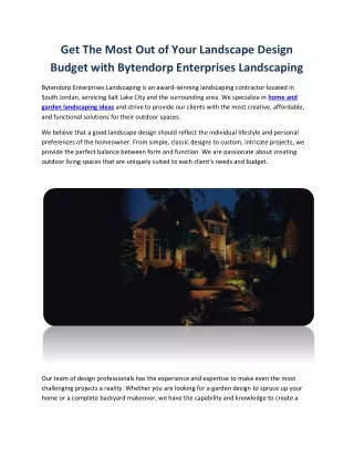 Bytendorp Enterprises Landscaping (11 Dec)