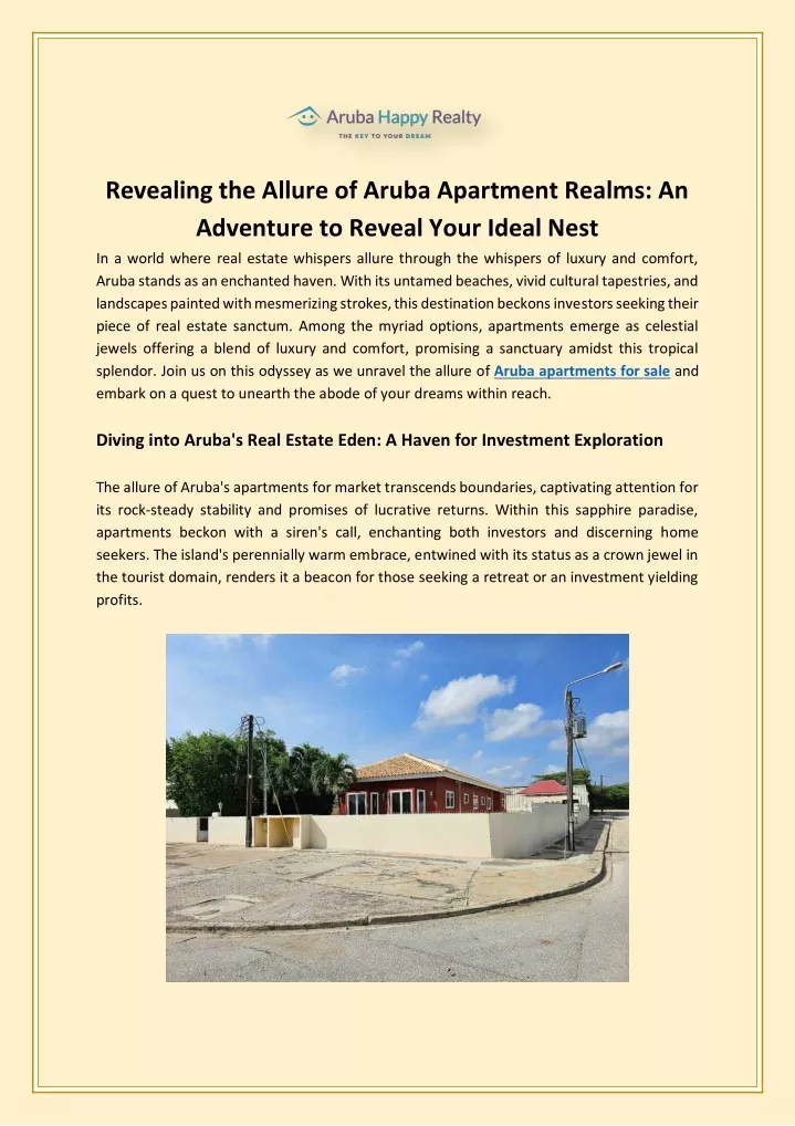 revealing the allure of aruba apartment realms