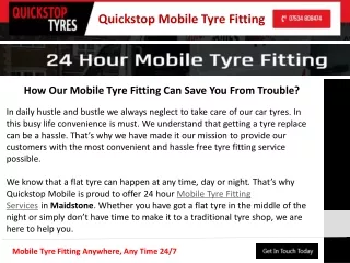 How Mobile Tyre Fitting Can Save You From Trouble
