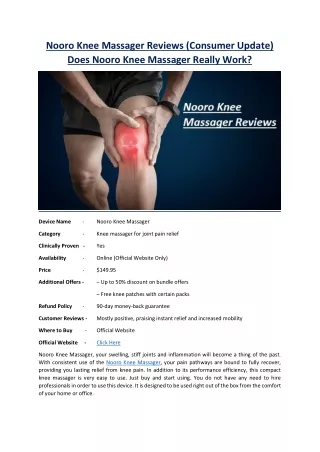 Nooro Knee Massager Reviews