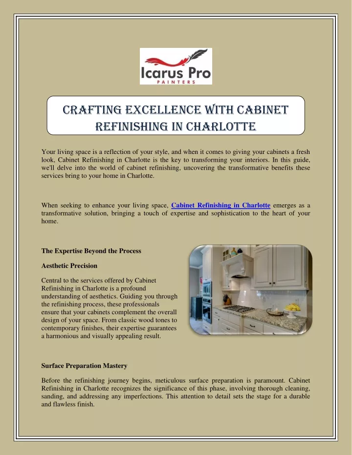 crafting excellence with cabinet refinishing