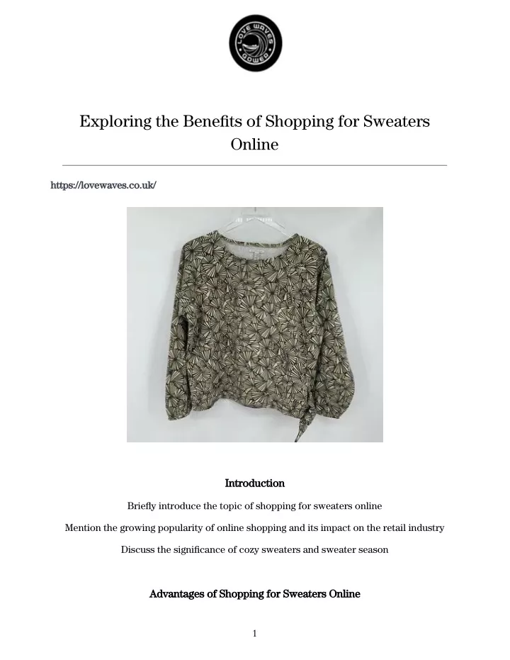exploring the benefits of shopping for sweaters