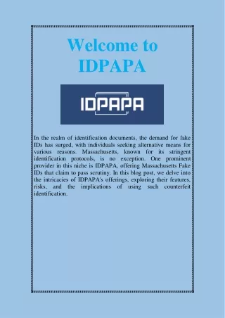 Exploring Massachusetts Fake IDs IDPAPA's Offerings Unveiled