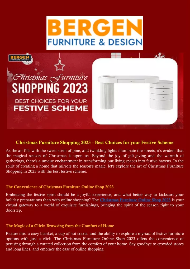 christmas furniture shopping 2023 best choices