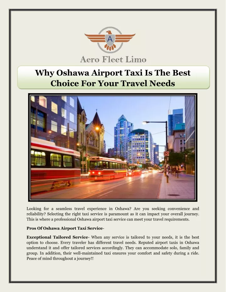 why oshawa airport taxi is the best choice
