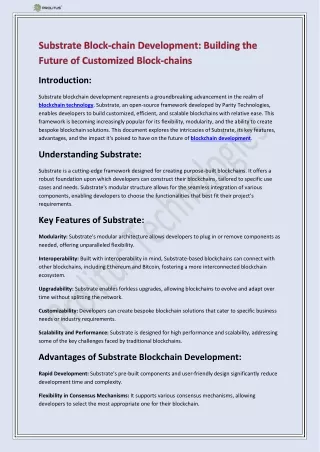 Substrate Blockchain Development Company