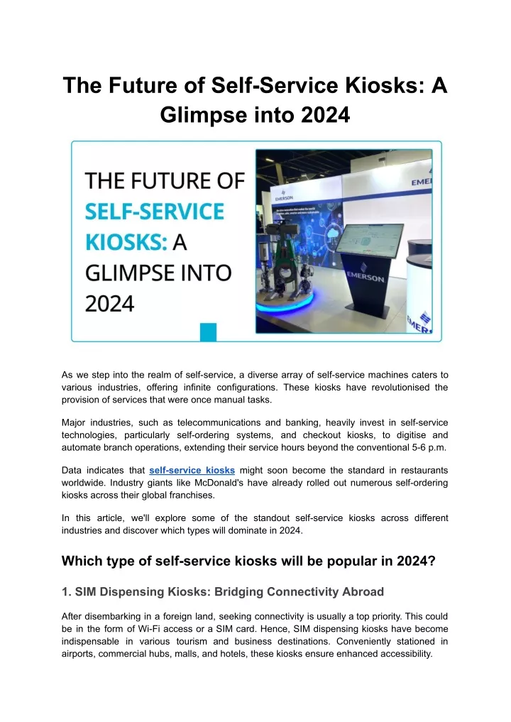 the future of self service kiosks a glimpse into