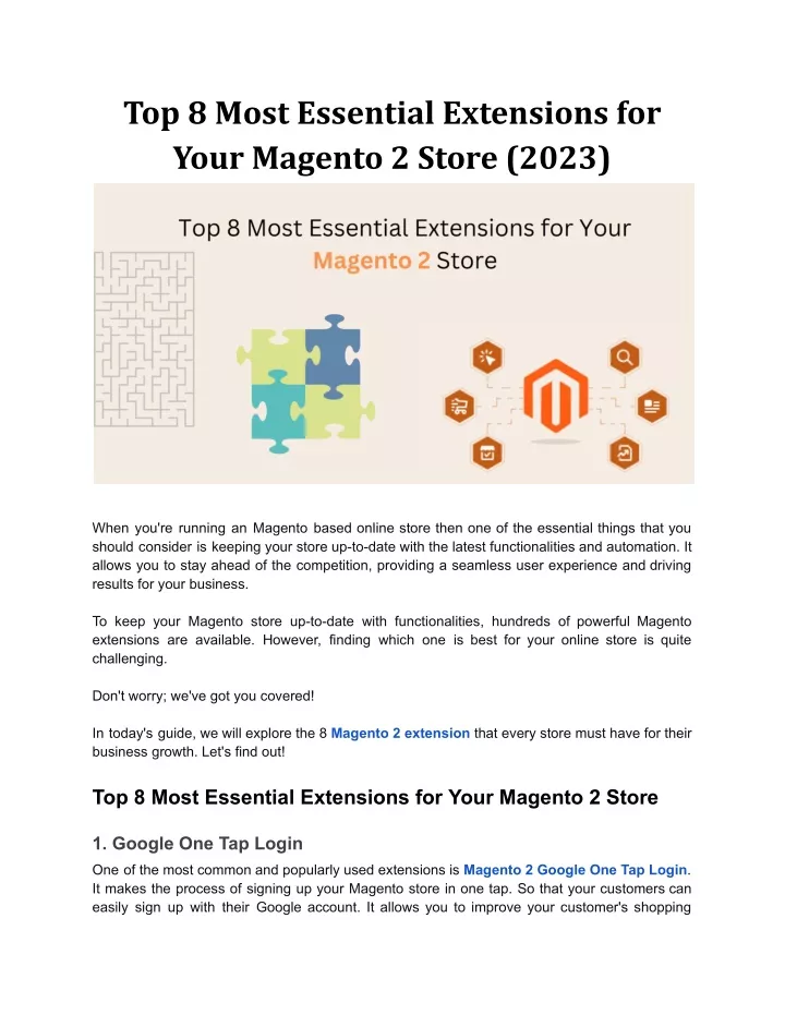 top 8 most essential extensions for your magento