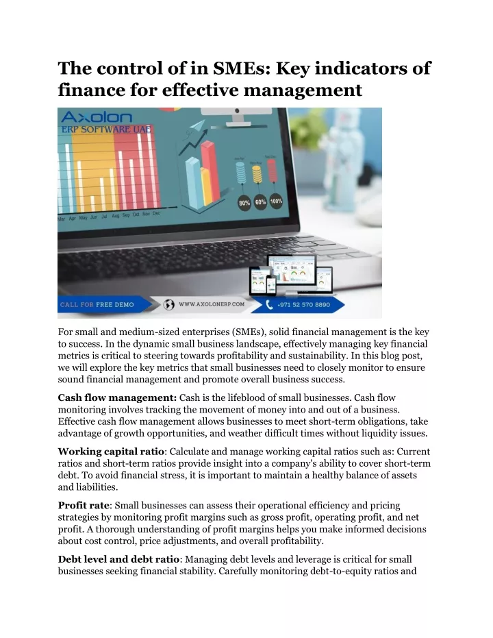 the control of in smes key indicators of finance