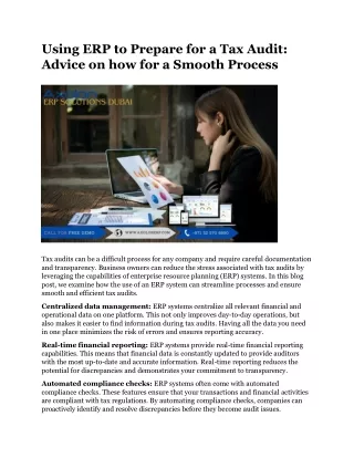 using erp to prepare for a tax audit advice