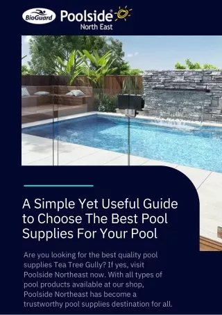 A Simple Yet Useful Guide to Choose The Best Pool Supplies For Your Pool