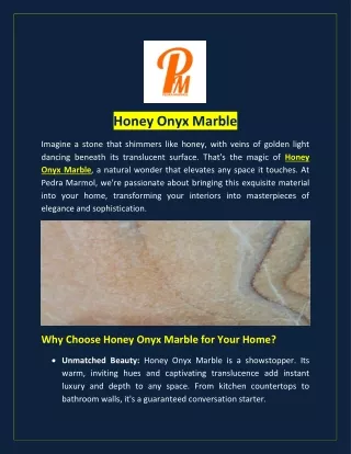 Honey Onyx Marble